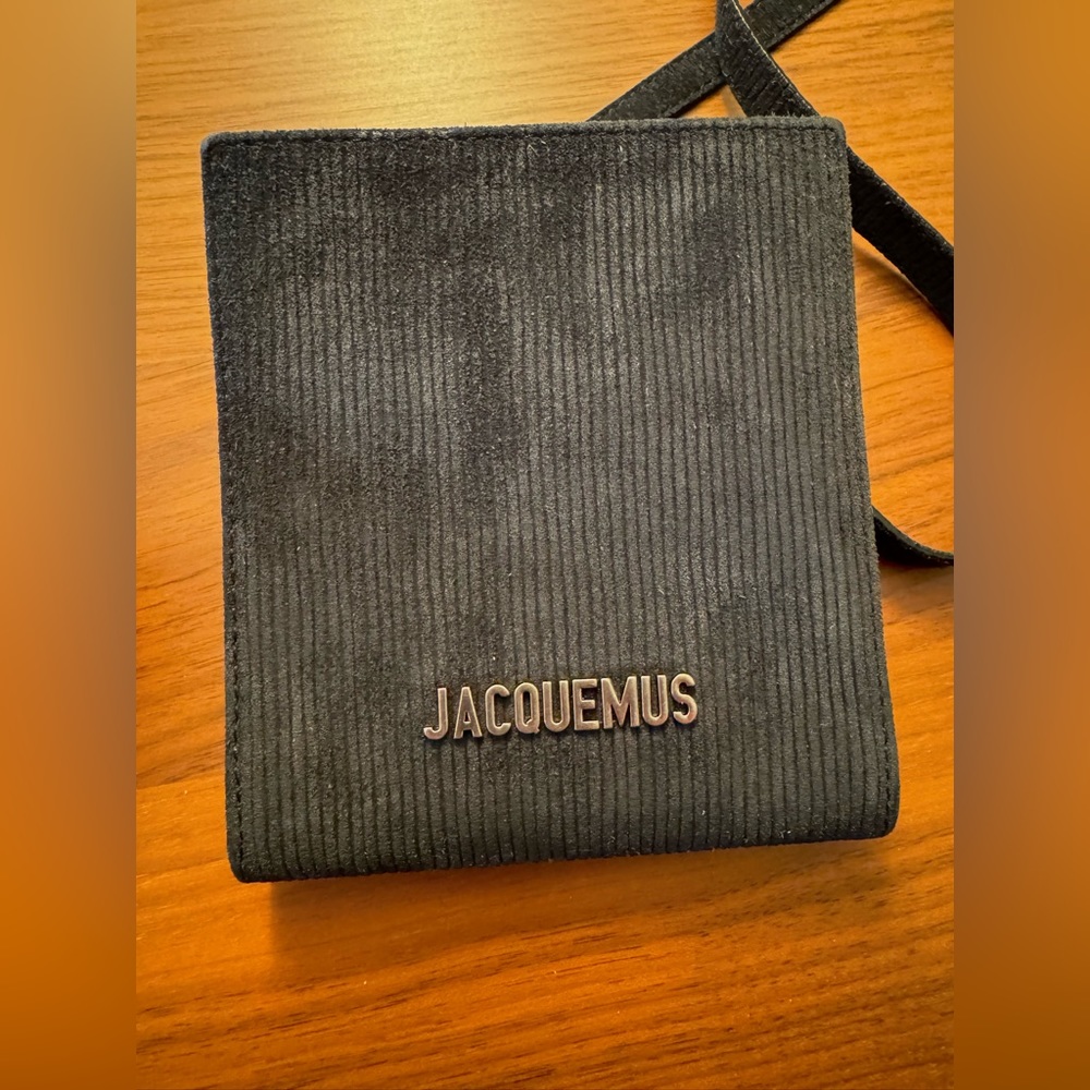Jacquemus “Le Gadjo” Black Corduroy Wallet Necklace